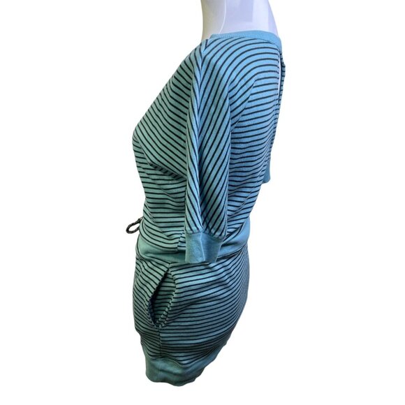 Jessica Simpson Active Lola Drop Waist Dress  XS Green Black  Striped - Picture 3 of 6